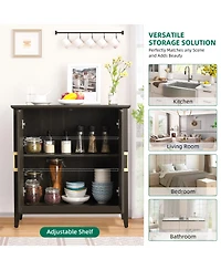 gaomon Farmhouse Sideboard Buffet Storage Cabinet with Adjustable Shelf, Coffee Bar Cabinet