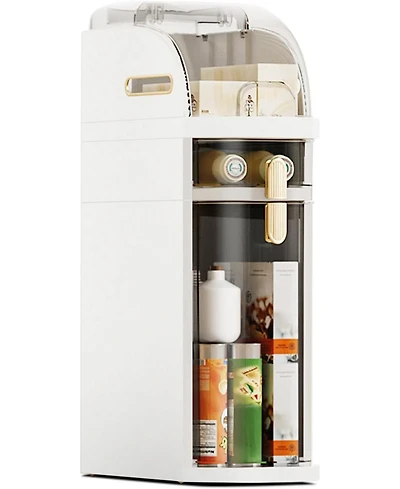 gaomon 2-Tier Narrow Bathroom Storage Cabinet, Slim Rolling Organizer with Drawers & Wheels