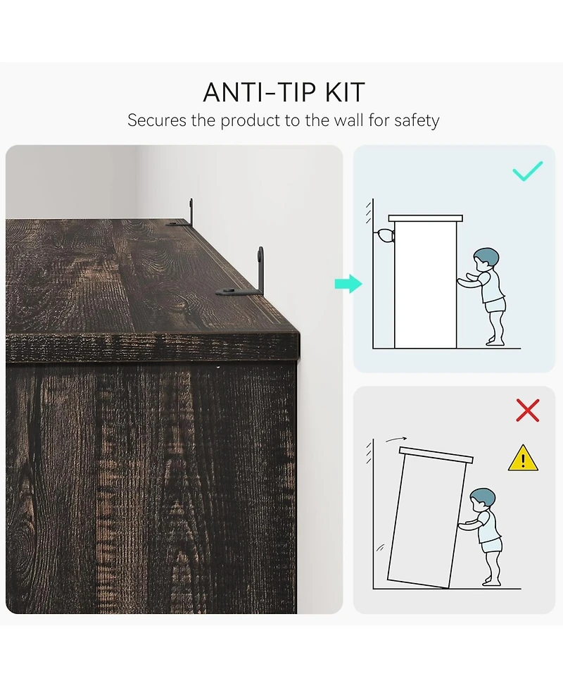Gaomon Farmhouse Bookcase with Doors, 5-Tier 70" Tall Bookshelf with Storage Cabinet for Living Room