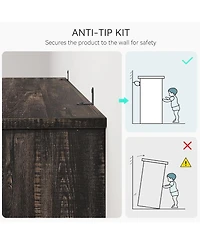 Gaomon Farmhouse Bookcase with Doors, 5-Tier 70" Tall Bookshelf with Storage Cabinet for Living Room