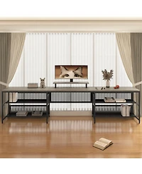 Streamdale Furniture U-Shaped Led Gaming Desk - Large, Sturdy Home Office Computer Desk