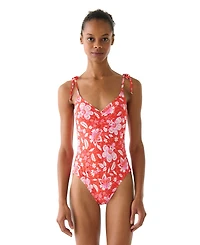 kate spade new york Women's V-Neck One-Piece Swimsuit