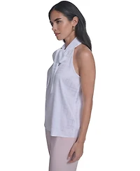 Calvin Klein Women's Sleeveless Tie Neck Blouse