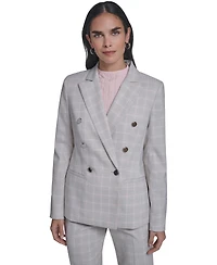 Calvin Klein Women's Windowpane Double-Breasted Jacket