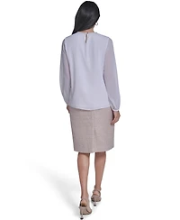 Calvin Klein Women's Mixed Media Novelty Trim Top