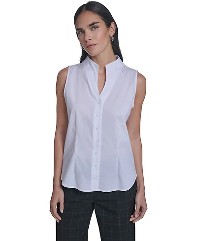 Calvin Klein Women's Sleeveless Button-Down Top