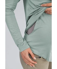 Hello Miz Maternity Casual Scoop Neck Long Sleeve Nursing Top