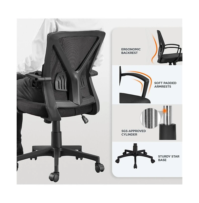 Yaheetech Mesh Office Chair Mid Back Desk Adjustable Swivel
