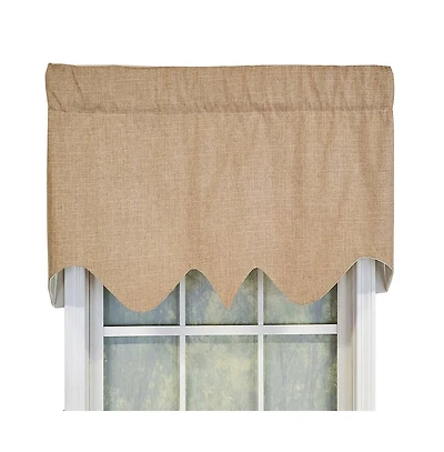 Rlf Home Essential Solid Color Fabric Printed R-Crosby Regal Window Treatment Valance 3" Rod Pocket 50" x 17" Wheat