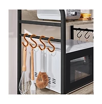 Yaheetech Metal Multilayered Gray Microwave Stand
