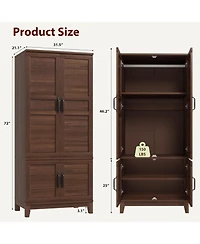 Gaomon 72" Armoire Wardrobe Closet with 4 Doors