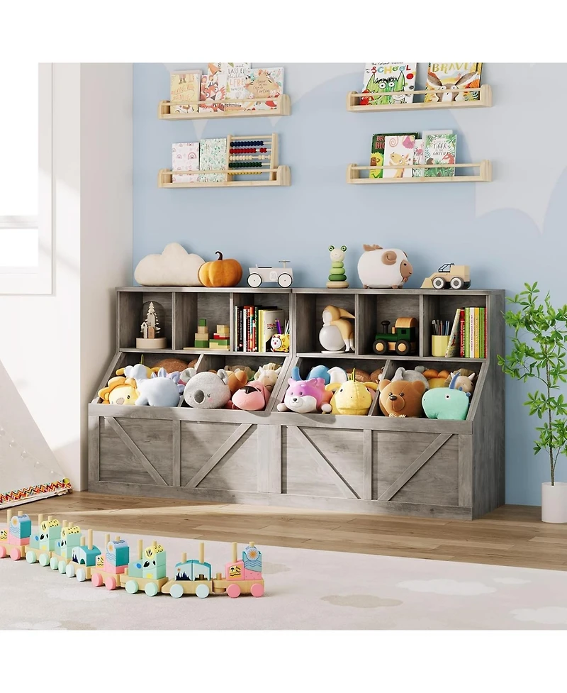 gaomon Kids Toy Storage Organizer with Bookshelf, Toy Storage Cabinet