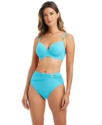 Bleu By Rod Beattie Womens Sweetheart Neck Bikini Top High Waist Bottoms