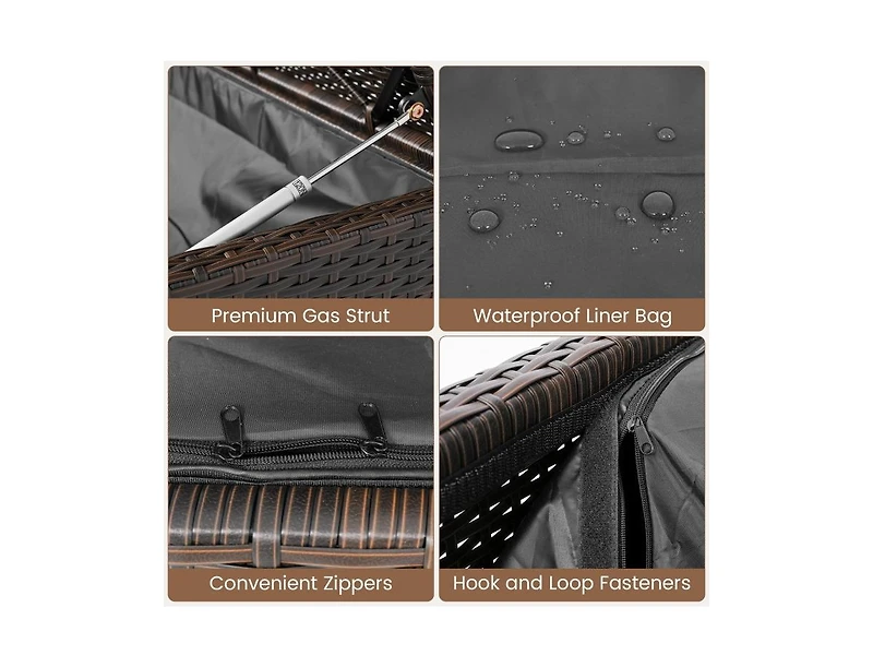 Slickblue Outdoor Deck Box Storage Bench with Padded Seat Cushion