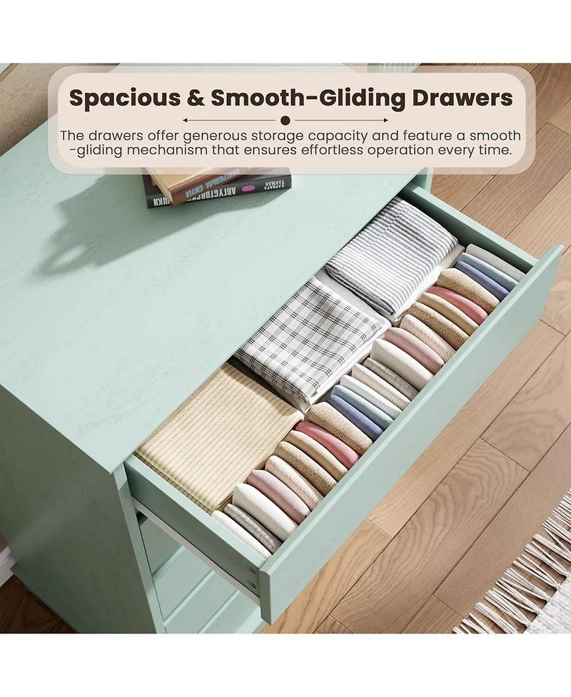 gaomon 5-Drawer Tall Dresser for Bedroom, Wooden Chest of Drawers with Deep Storage for Living Room