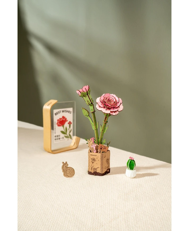 Flash Popup Diy Carnation 124-Piece 3D Wood Puzzle