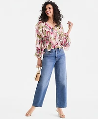 I.n.c. International Concepts Women's Long-Sleeve Ruffled Blouse, Macy's Exclusive