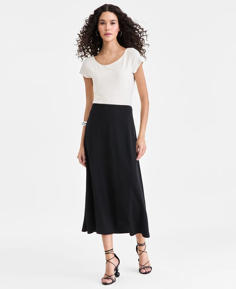 I.n.c. International Concepts Women's Ponte Knit Midi Skirt, Macy's Exclusive