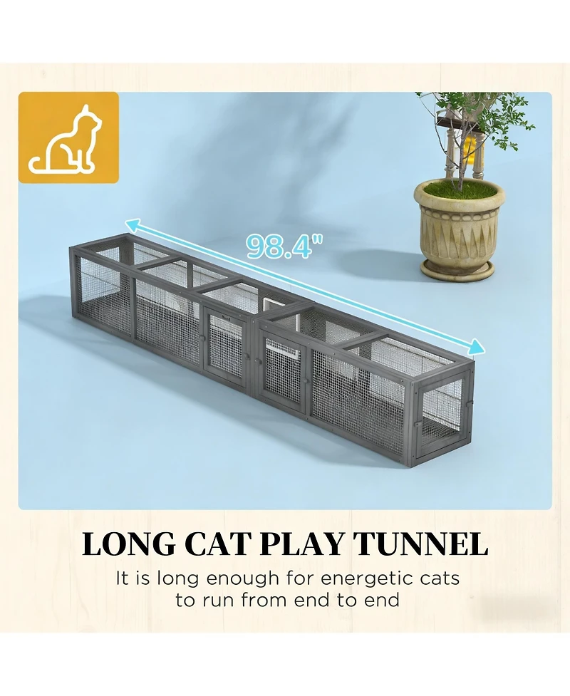 Zeus & Ruta Wooden Cat Tunnel Cat Play Tunnel