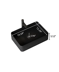 Busdays 20'' Bathroom Sink, Rectangular Striped Vessel Ceramic Basin without Faucet, No Cabinet, Black