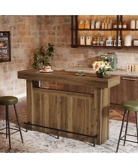 Tribesigns 63" Bar Table, 4-Tier Counter Height Pub Table with Footrest and Storage Shelves, Modern Home Bar Unit, Coffee Bar Cabinet Liquor Furn