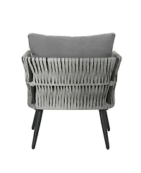 Streamdale Furniture Faux Rattan Patio Club Chair with Cushions