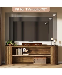 Tribesigns Tv Stand for 55/60/65/75-Inch Tvs, Farmhouse Entertainment Center with 3-Tier Storage Shelf, 63" TV Consoles for Living Room, Bedroom