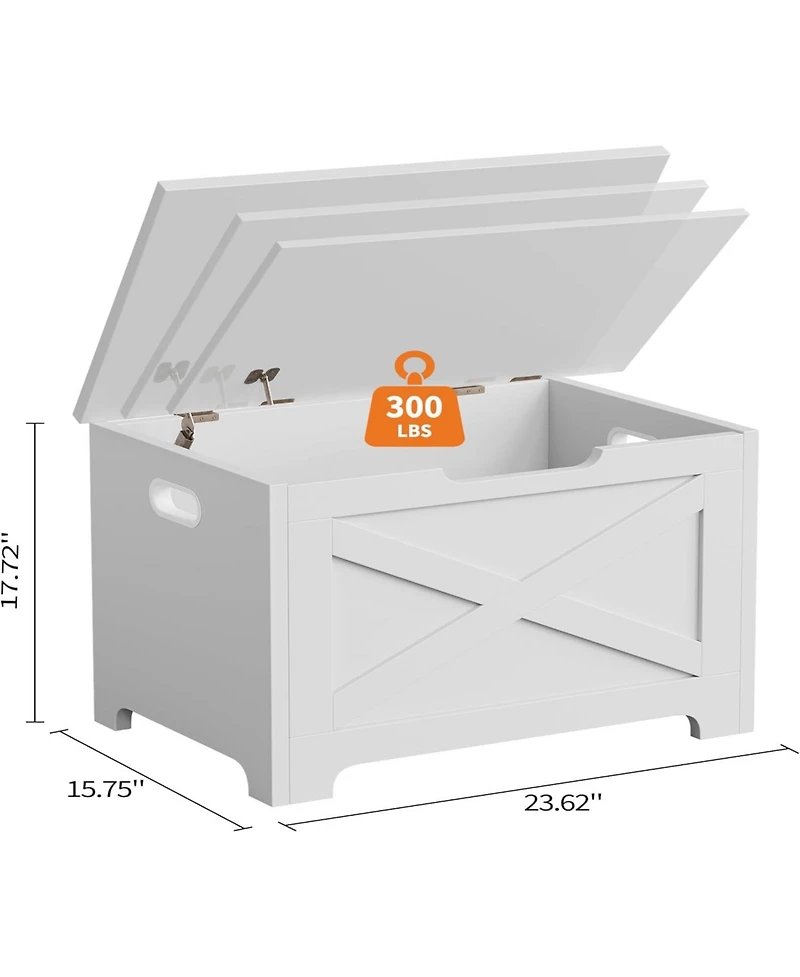 gaomon 23.6" Wooden Storage Chest, Storage Bench with Safety Hinge for Entryway & Living Room.