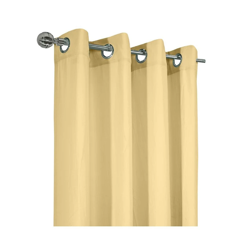 Habitat Harmony Light Filtering Crinkled Texture on Supple Drapeable Flowing Fabric Grommet Curtain Panel 52" x 63" Yellow