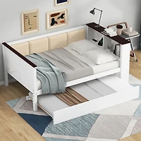Streamdale Furniture Twin Size Wood Daybed with Storage, Usb, and Trundle