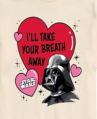Airwaves Men's Star Wars Valentine Vader Breath Away Printed Short-Sleeve Graphic T-Shirt