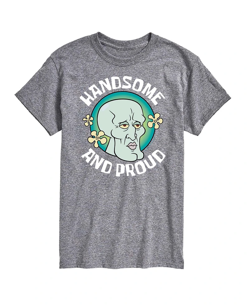 Airwaves Men's Handsome & Proud Squidward Printed Short-Sleeve Graphic T-Shirt