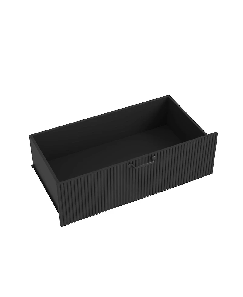 Streamdale 4-Door Wardrobe with Mirror, Led, 2 Drawers, Black