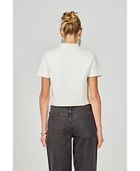 endless rose Women's Jewel Buttoned Cropped Knit Top