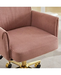 Streamdale Mid-back office chair, striped fabric, ergonomic design, pink.