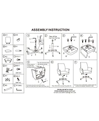 Streamdale Furniture Mid-back office chair, striped fabric, ergonomic design, White