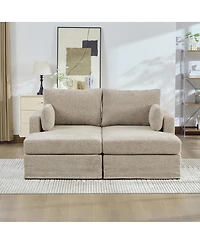 Streamdale Furniture 63.39" Wide Chenille Sofa Bed with Cushions & Metal Legs