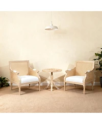Streamdale Furniture French Accent Armchair, Vintage Rattan Reading Chair