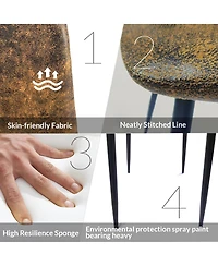 Streamdale Furniture 55" Mdf Wood Dining Table and 4 Modern Chairs Set, Mid Century Kitchen Table Set