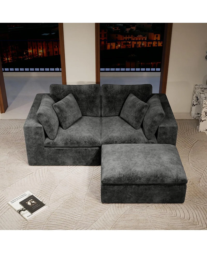 Streamdale Furniture Modular Sectional Sofa, Upholstered Couch, 3PC Free Combination, Gray