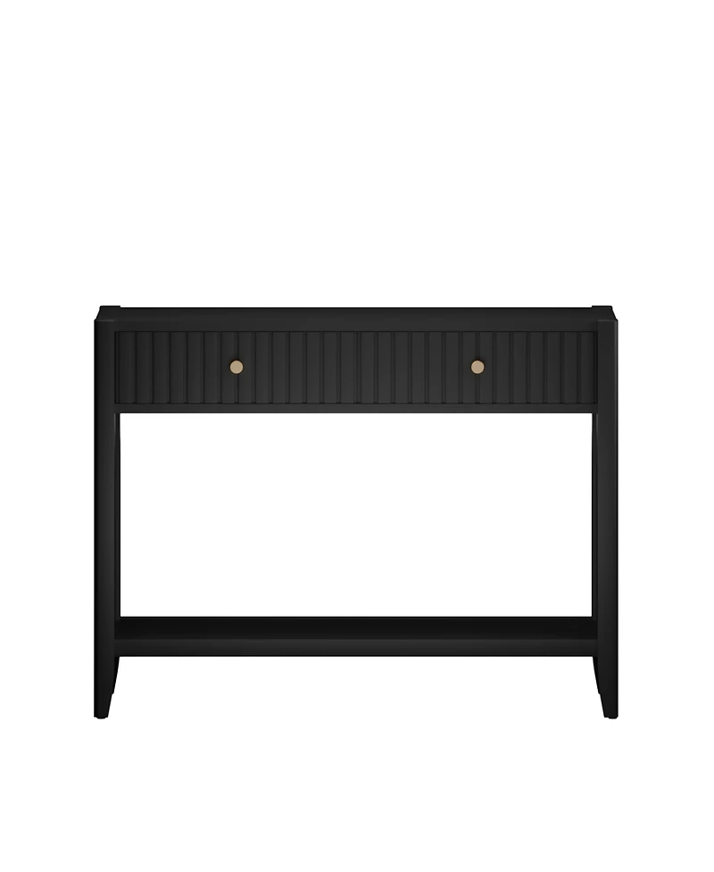 Streamdale Furniture Console Table with Drawers, Narrow Wood Accent Sofa Table, Black