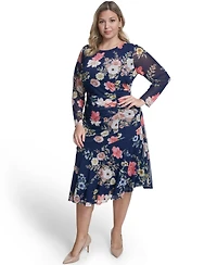 Vince Camuto Plus Printed Crewneck Dress