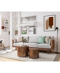 Streamdale Furniture Nesting Coffee Table Set of 2, Modern Round Wooden Accent Tables