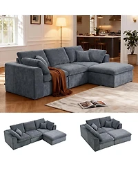 Streamdale Modern Corduroy Sectional Sofa for Living Room/Bedroom