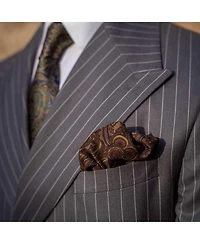 Elizabetta Men's Lario - Double Sided Silk Pocket Square for Men