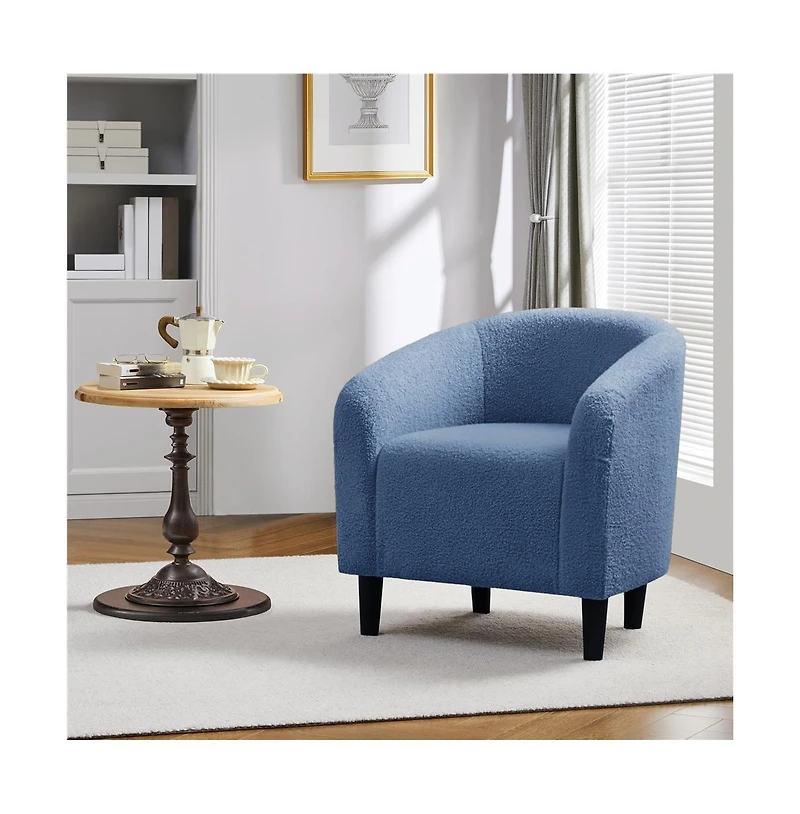 Yaheetech Boucle Club Chair Accent Barrel Arm