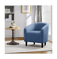 Yaheetech Boucle Club Chair Accent Barrel Arm