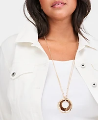 Style & Co Stone Orbital Pendant Necklace, 36" + 3" extender, Macy's Exclusive