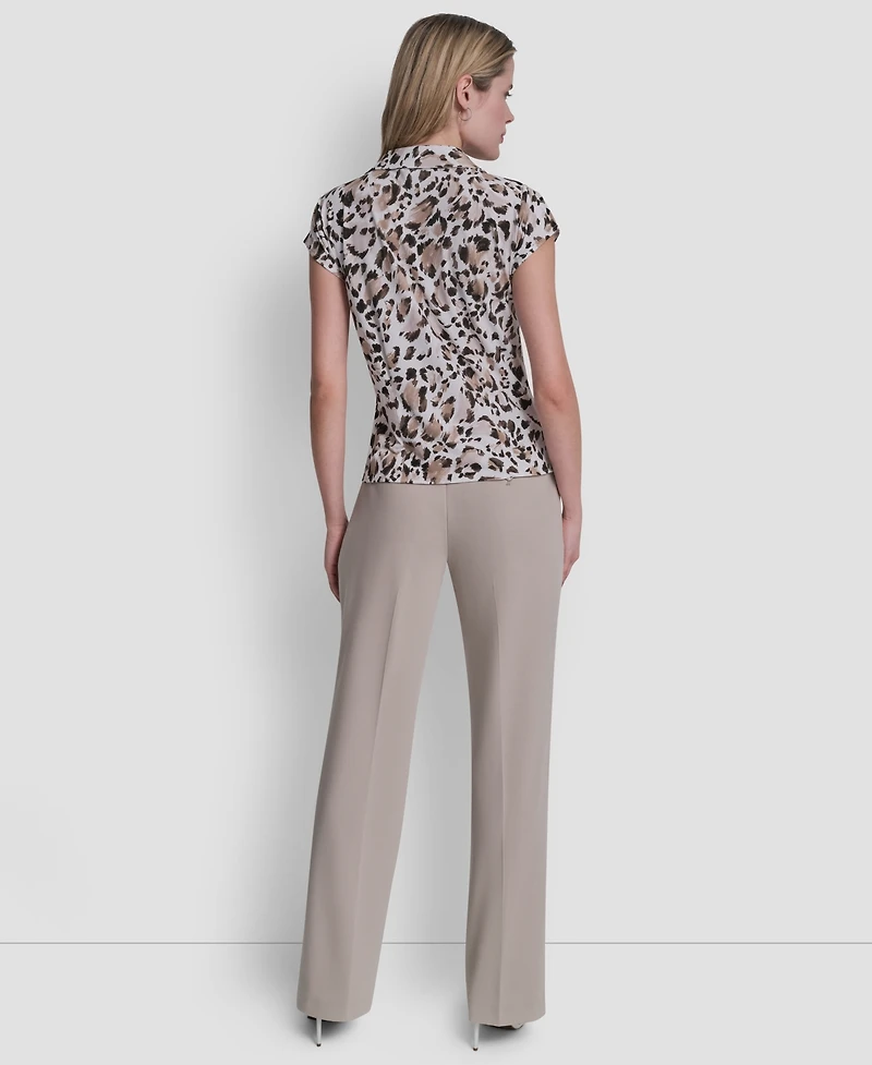 Dkny Petite Knit Button Down Camp Shirt