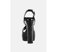 Croft Croc Women's High Heeled Cut Out Sandals